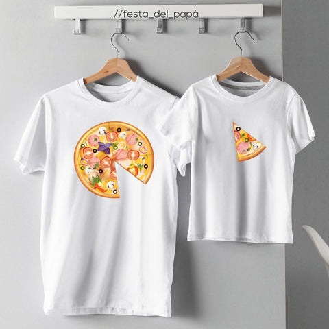 Combo T-shirt  Dad  Pizza + Baby Pizza - Speciale Festa del Papà